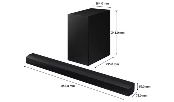 Samsung HW-B430 Barre de son 2.1 canaux avec caisson de basses sans fil et Bluetooth – Image 2