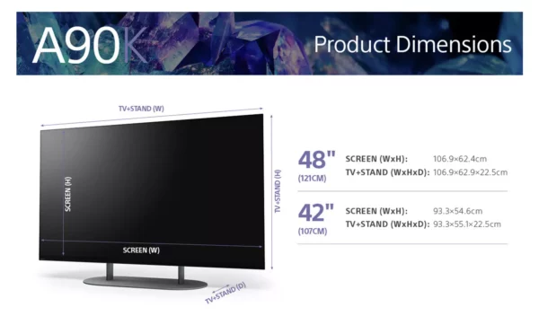 Sony 48 pouces XR48A90KU Smart TV 4K UHD HDR OLED avec tuner Freeview – Image 4