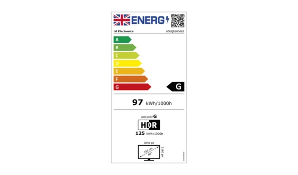 LG 60 pouces 60UQ81006LB Smart 4K UHD HDR LED Freeview TV – Image 4