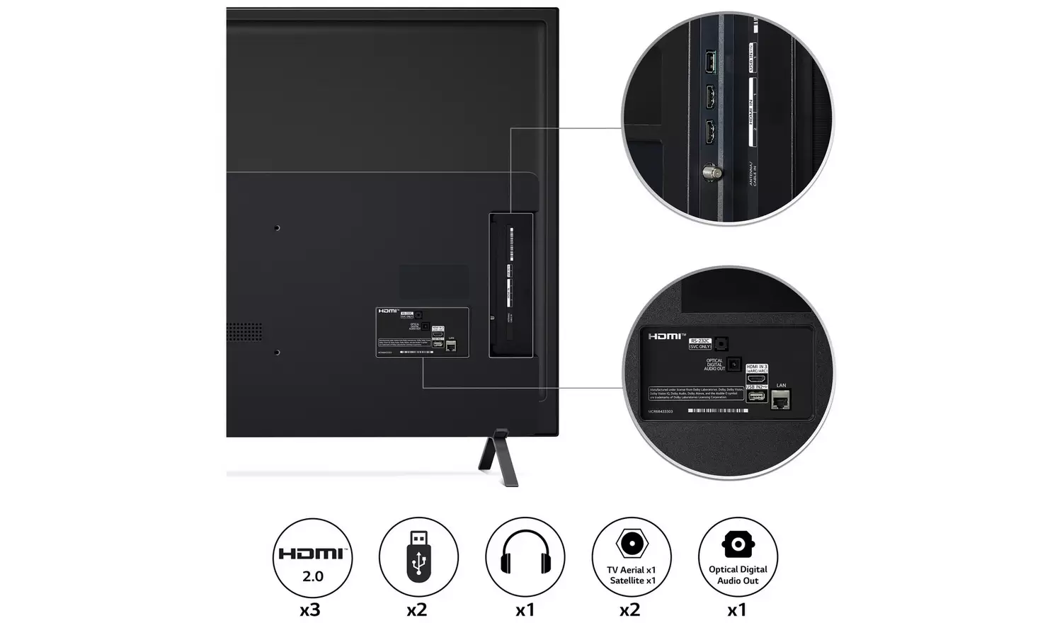 LG 48 pouces OLED48A26LA Smart 4K UHD HDR OLED TV avec tuner Freeview – Image 4