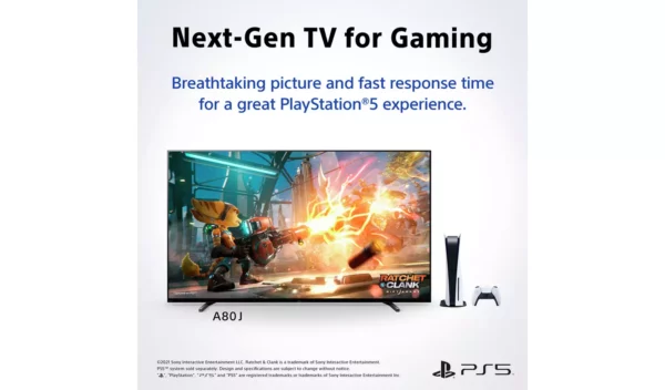Sony 77 pouces XR77A80JU Smart TV 4K UHD HDR OLED avec tuner intégré Freeview – Image 4