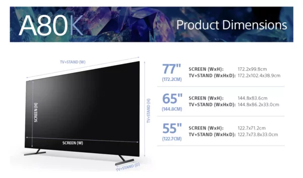 Sony 65 pouces XR65A80KU Smart TV 4K UHD HDR OLED avec tuner intégré Freeview – Image 5