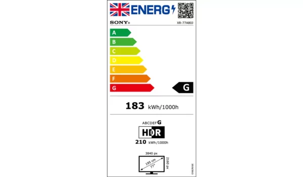 Sony 77 pouces XR77A80JU Smart TV 4K UHD HDR OLED avec tuner intégré Freeview – Image 6