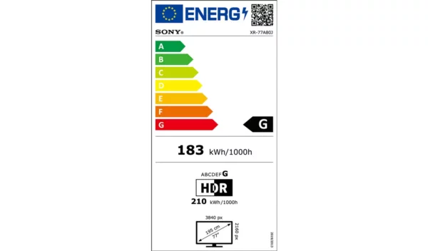 Sony 77 pouces XR77A80JU Smart TV 4K UHD HDR OLED avec tuner intégré Freeview – Image 7